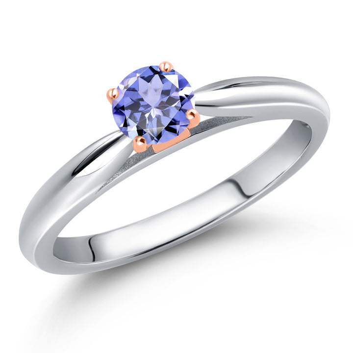 Tanzanite - December_7_Ring in 925 Sterling Silver and 10K Rose Gold