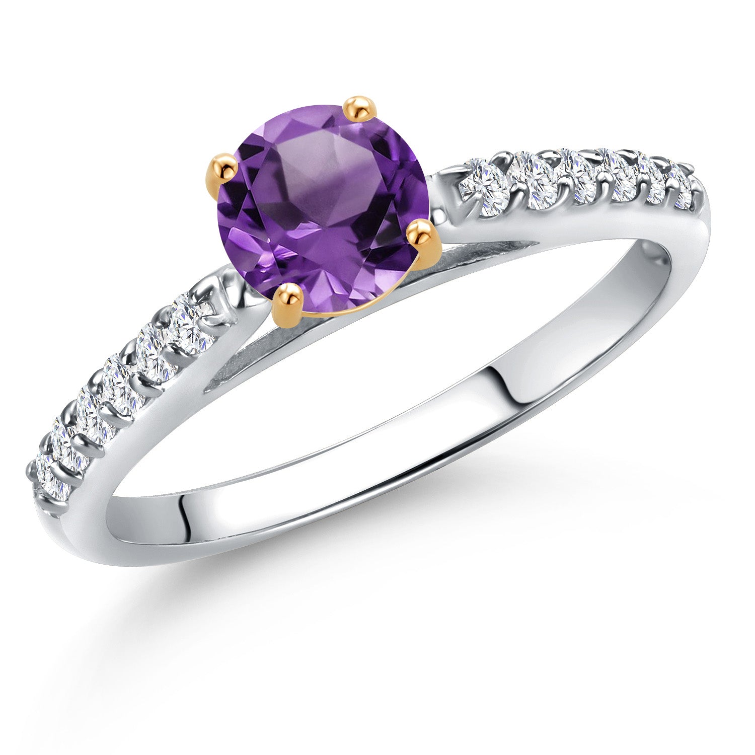 Amethyst - February_6_Ring in 10K Two Tone Gold