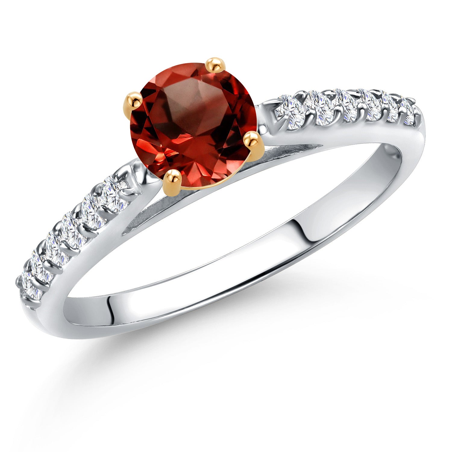 Garnet - January_9_Ring in 10K Two Tone Gold
