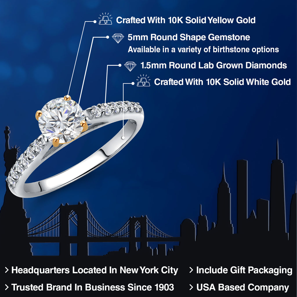 Ring in 10K Two Tone Gold