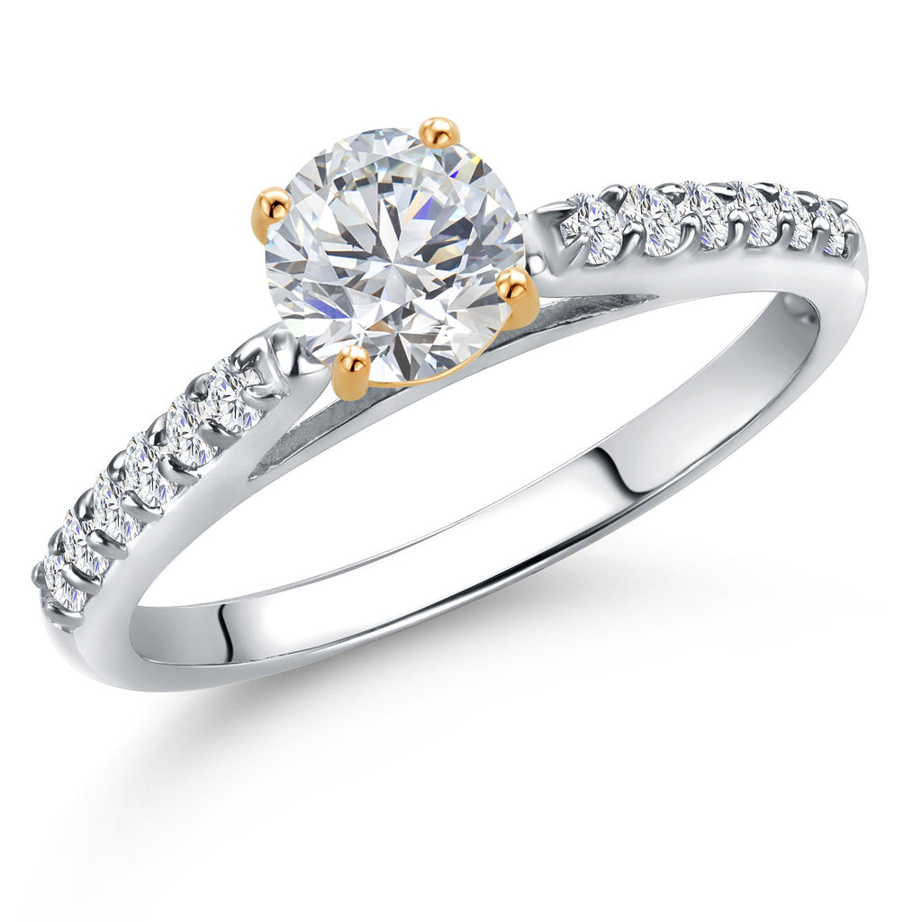 White Lab Grown Diamond - April_5_Ring in 10K Two Tone Gold