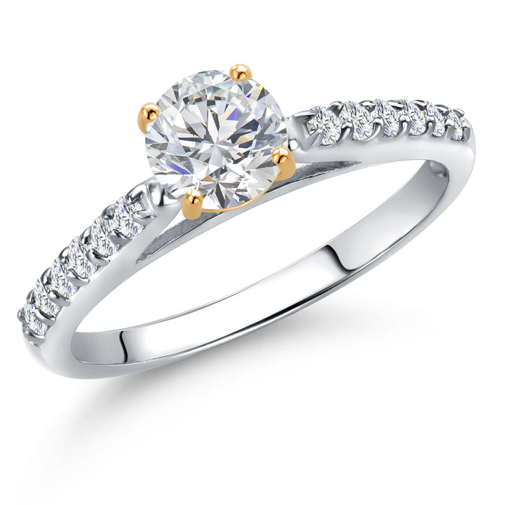 White Lab Grown Diamond - April_5_Ring in 10K Two Tone Gold