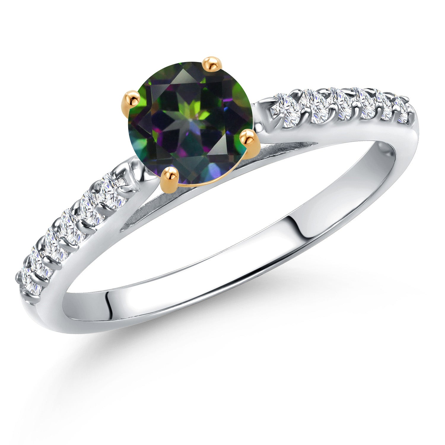 Green Mystic Topaz_5_Ring in 10K Two Tone Gold