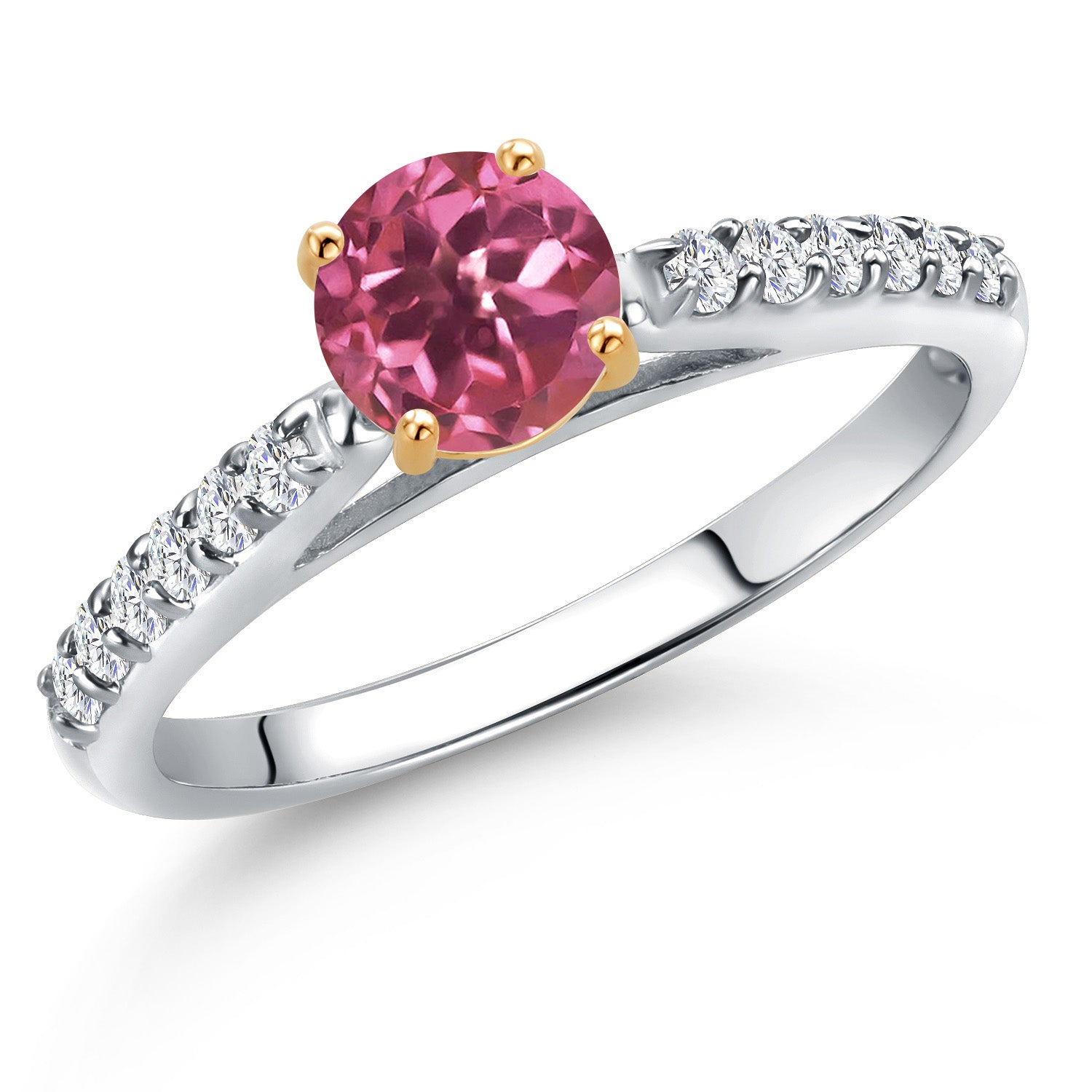 Pink Tourmaline - October_5_Ring in 10K Two Tone Gold
