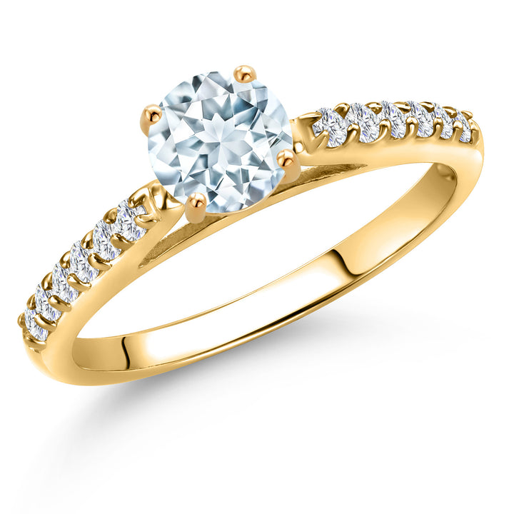 Aquamarine - March_5_Ring in 10K Yellow Gold