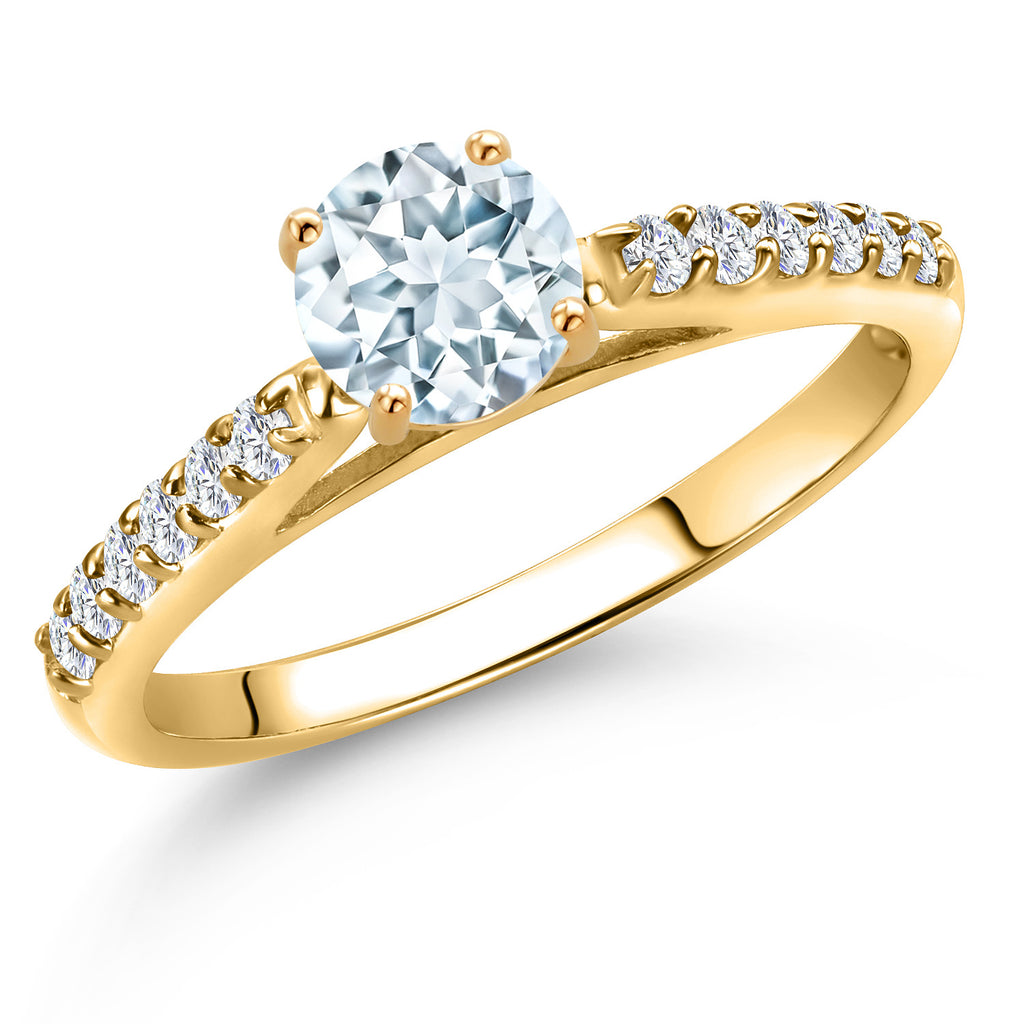 Aquamarine - March_6_Ring in 10K Yellow Gold