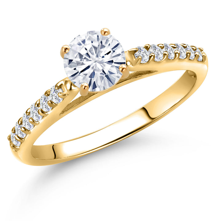 White Moissanite - April_5_Ring in 10K Yellow Gold
