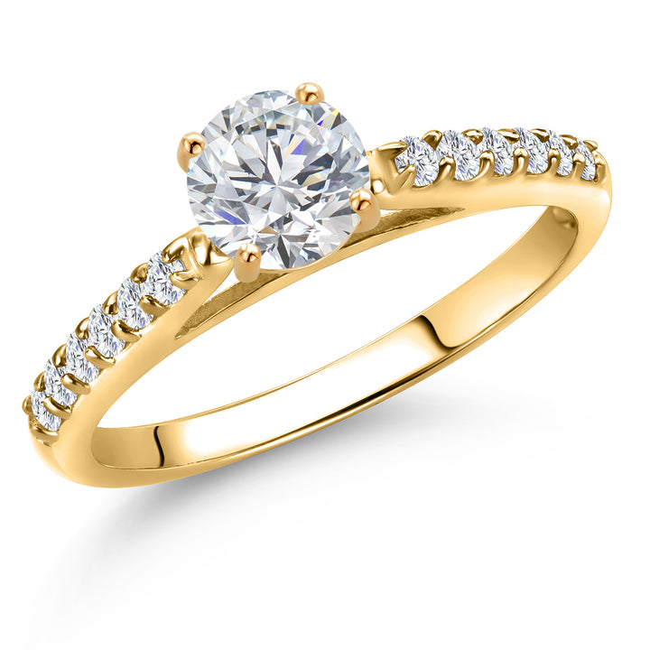 White Lab Grown Diamond - April_5_Ring in 10K Yellow Gold