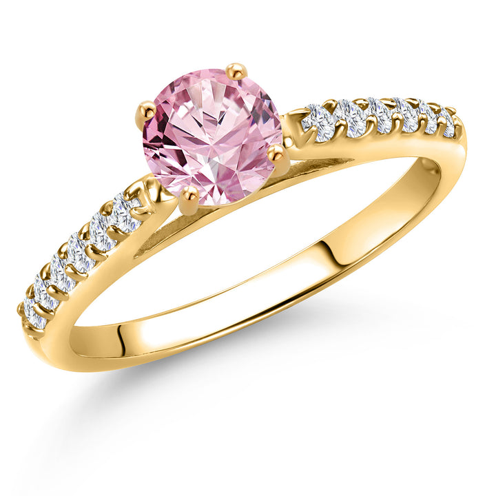 Pink Lab Grown Diamond - April_5_Ring in 10K Yellow Gold