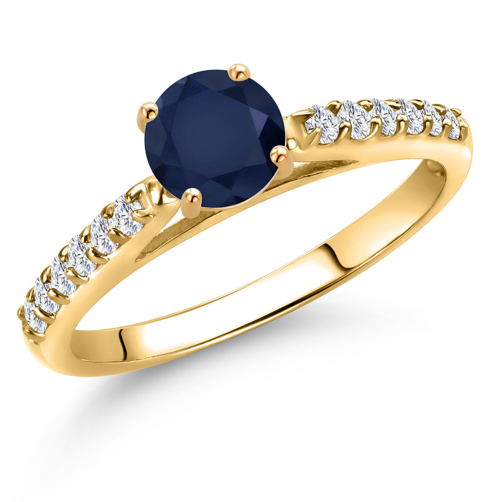 Blue Sapphire - September_7_Ring in 10K Yellow Gold