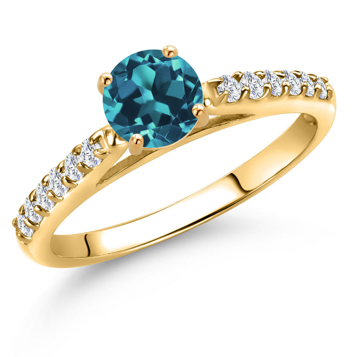 London Blue Topaz - November_5_Ring in 10K Yellow Gold