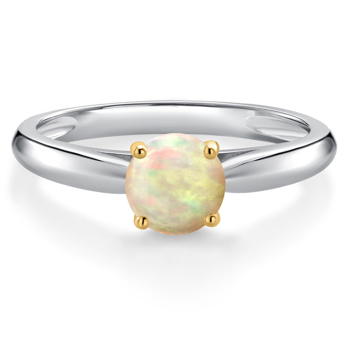 Ethiopian Opal_5_Ring in 10K Two Tone Gold