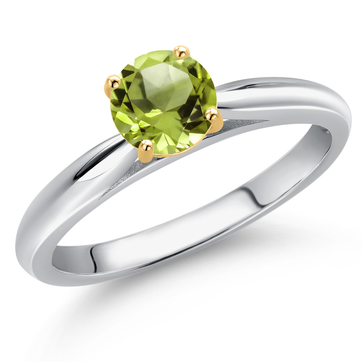 Peridot - August_8_Ring in 10K Two Tone Gold