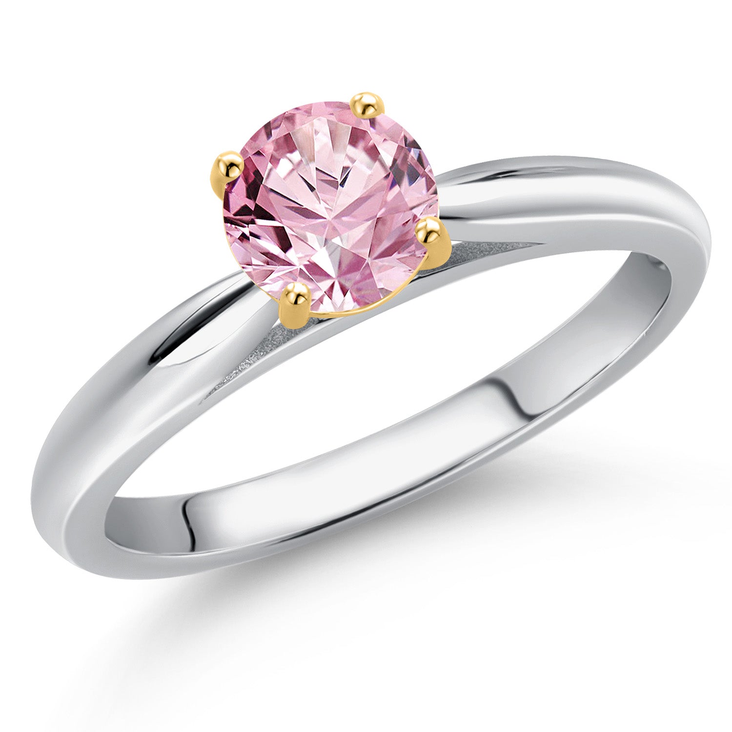 Pink Lab Grown Diamond - April_7_Ring in 10K Two Tone Gold
