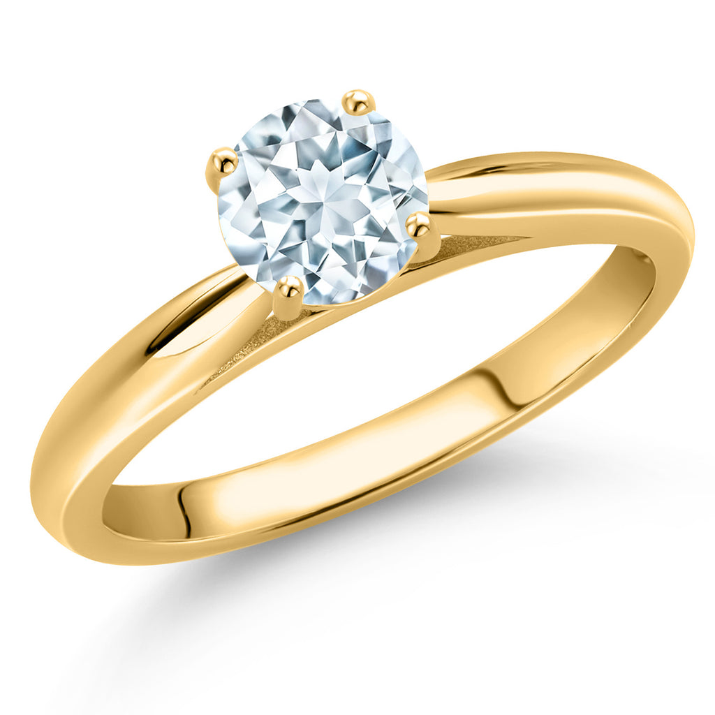 Aquamarine - March_7_Ring in 10K Yellow Gold