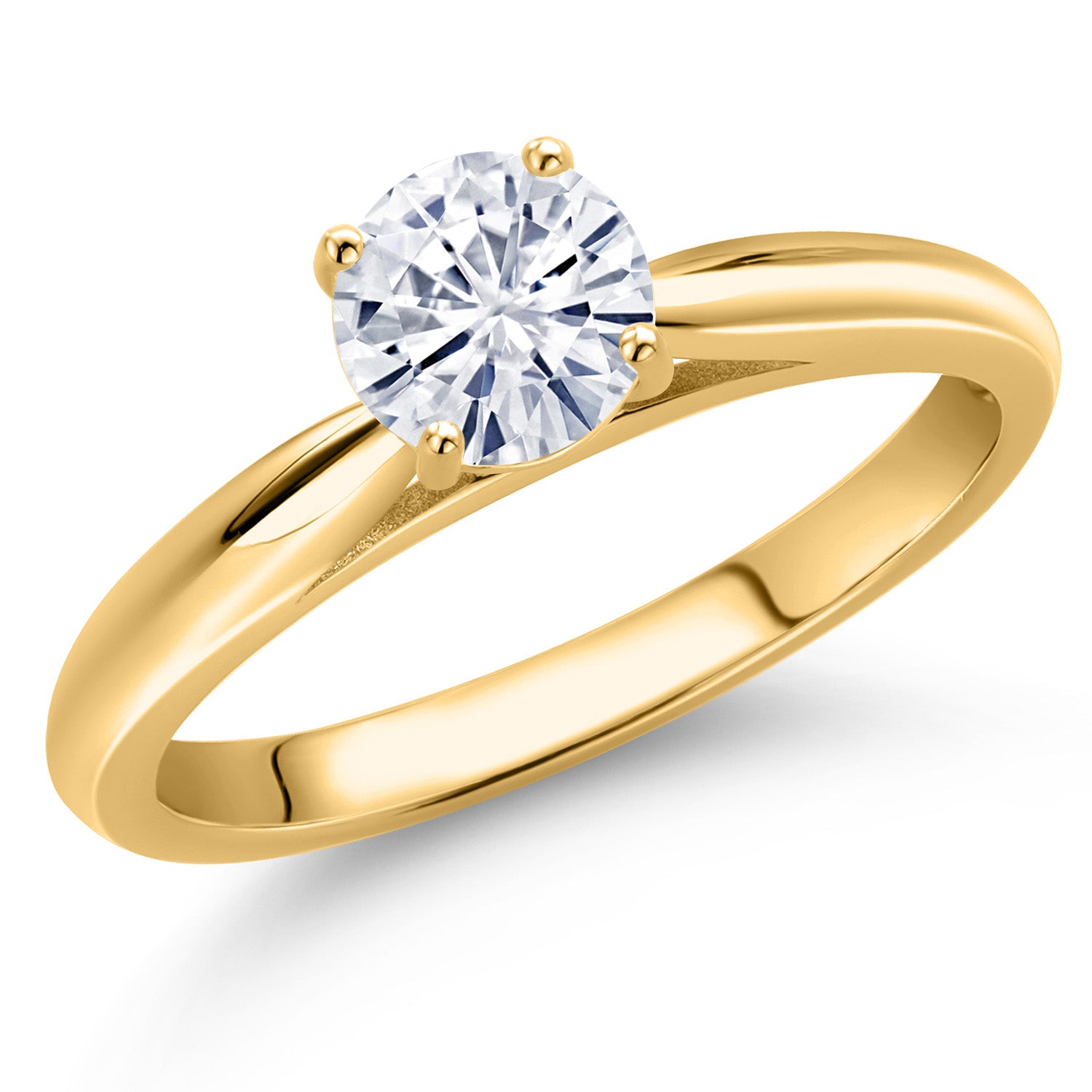 White Moissanite - April_Ring in 10K Yellow Gold