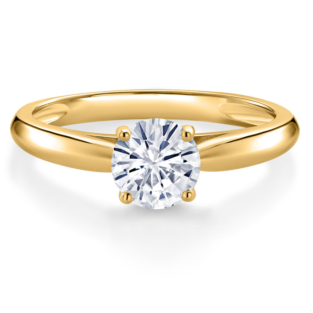 White Moissanite - April_Ring in 10K Yellow Gold