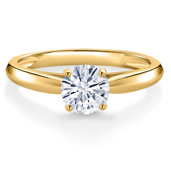 White Moissanite - April_Ring in 10K Yellow Gold
