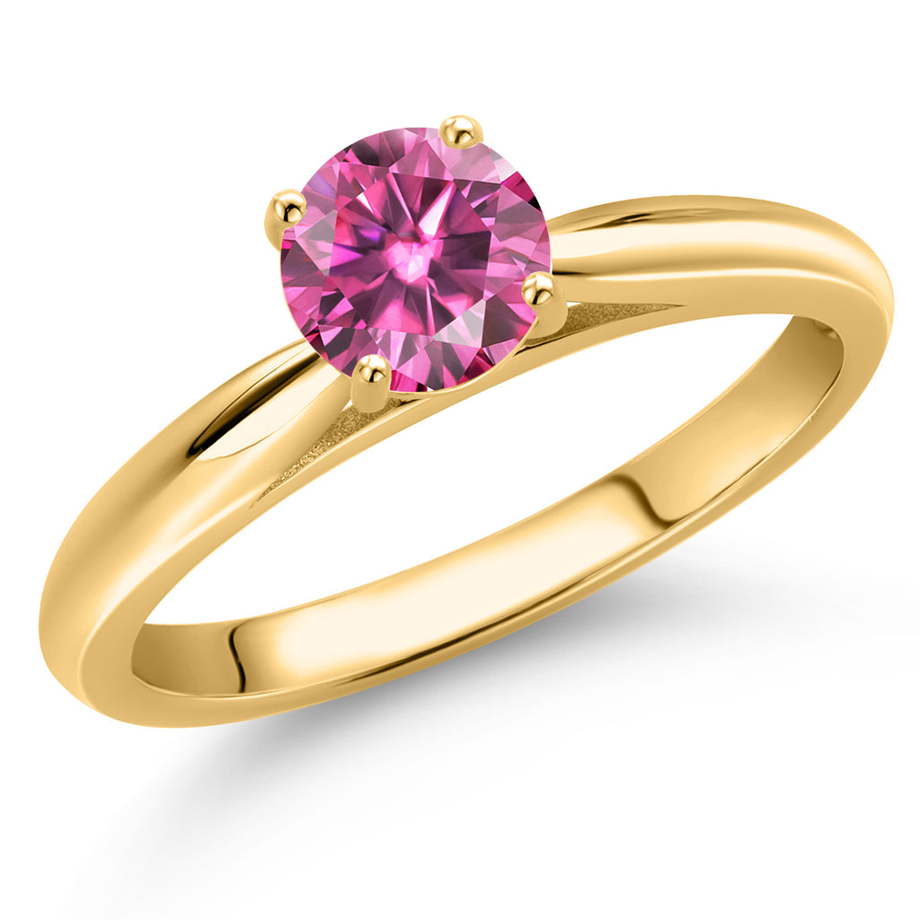 Pink Moissanite - April_6_Ring in 10K Yellow Gold