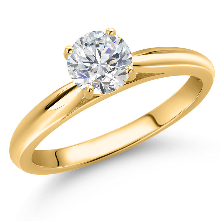 White Lab Grown Diamond - April_6_Ring in 10K Yellow Gold
