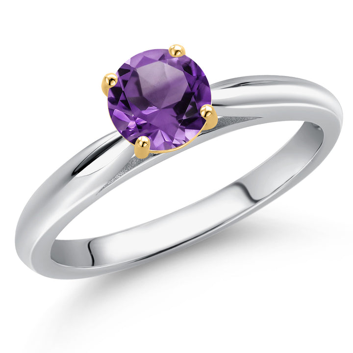 Amethyst - February_5_Ring in 925 Sterling Silver and 10K Yellow Gold