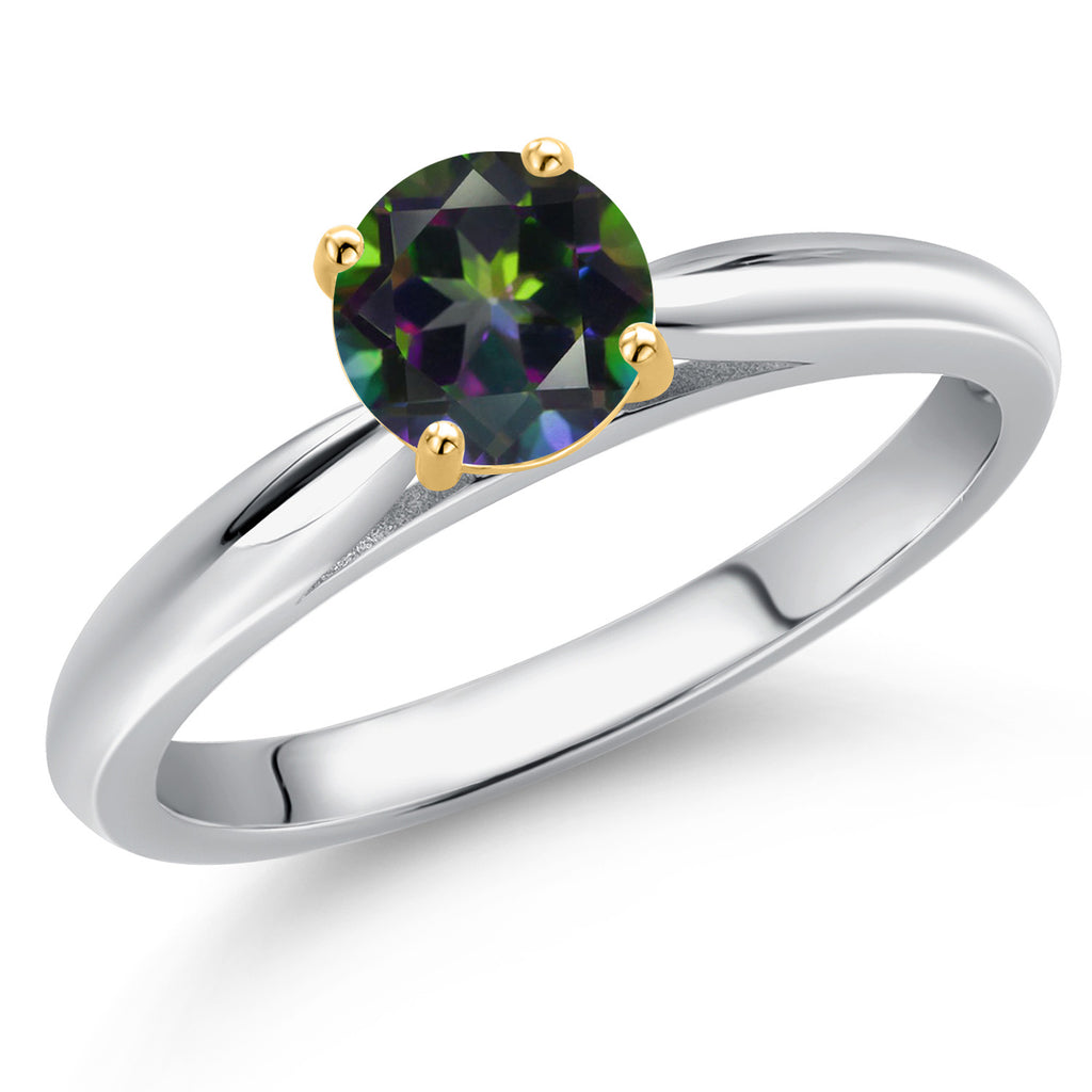 Green Mystic Topaz_8_Ring in 925 Sterling Silver and 10K Yellow Gold
