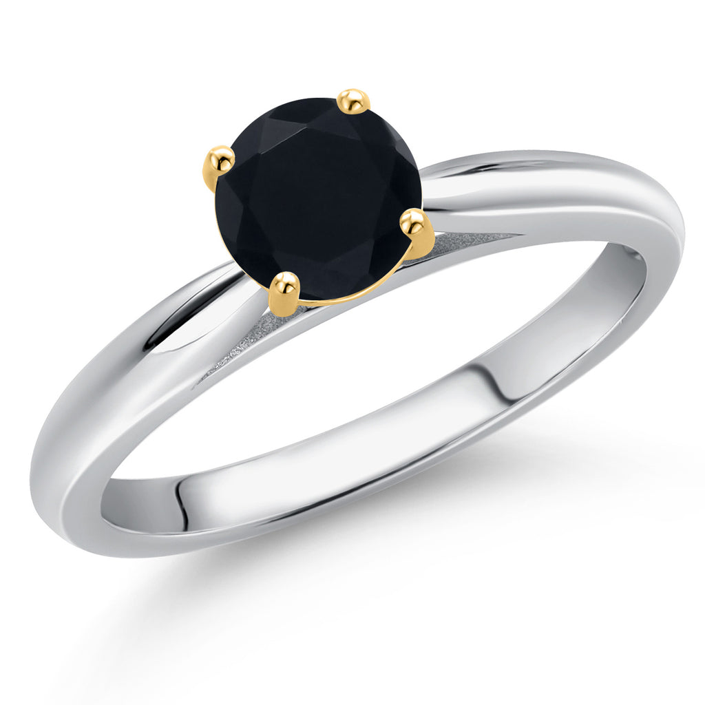 Onyx - December_9_Ring in 925 Sterling Silver and 10K Yellow Gold