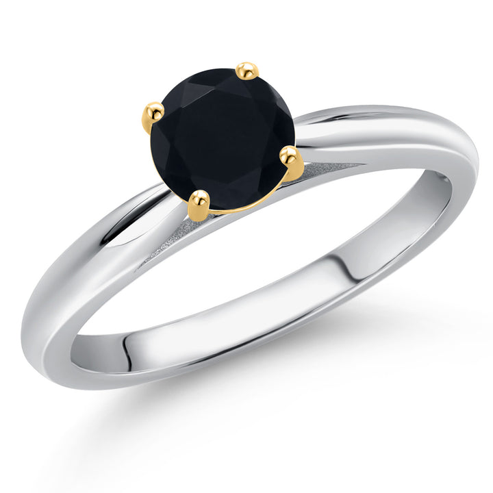 Onyx - December_5_Ring in 925 Sterling Silver and 10K Yellow Gold