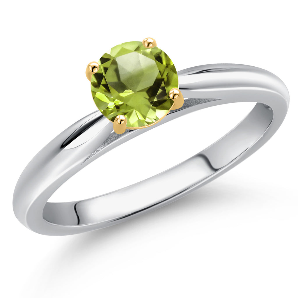 Peridot - August_6_Ring in 925 Sterling Silver and 10K Yellow Gold