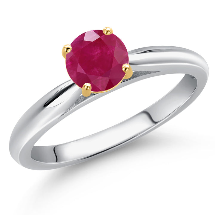 Ruby - July_5_Ring in 925 Sterling Silver and 10K Yellow Gold