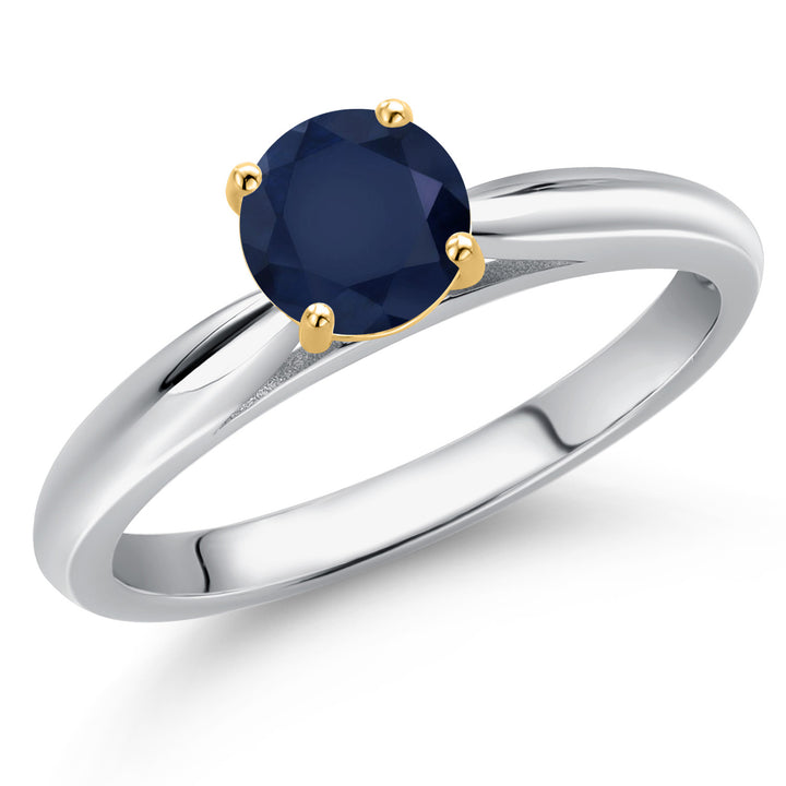 Blue Sapphire - September_5_Ring in 925 Sterling Silver and 10K Yellow Gold