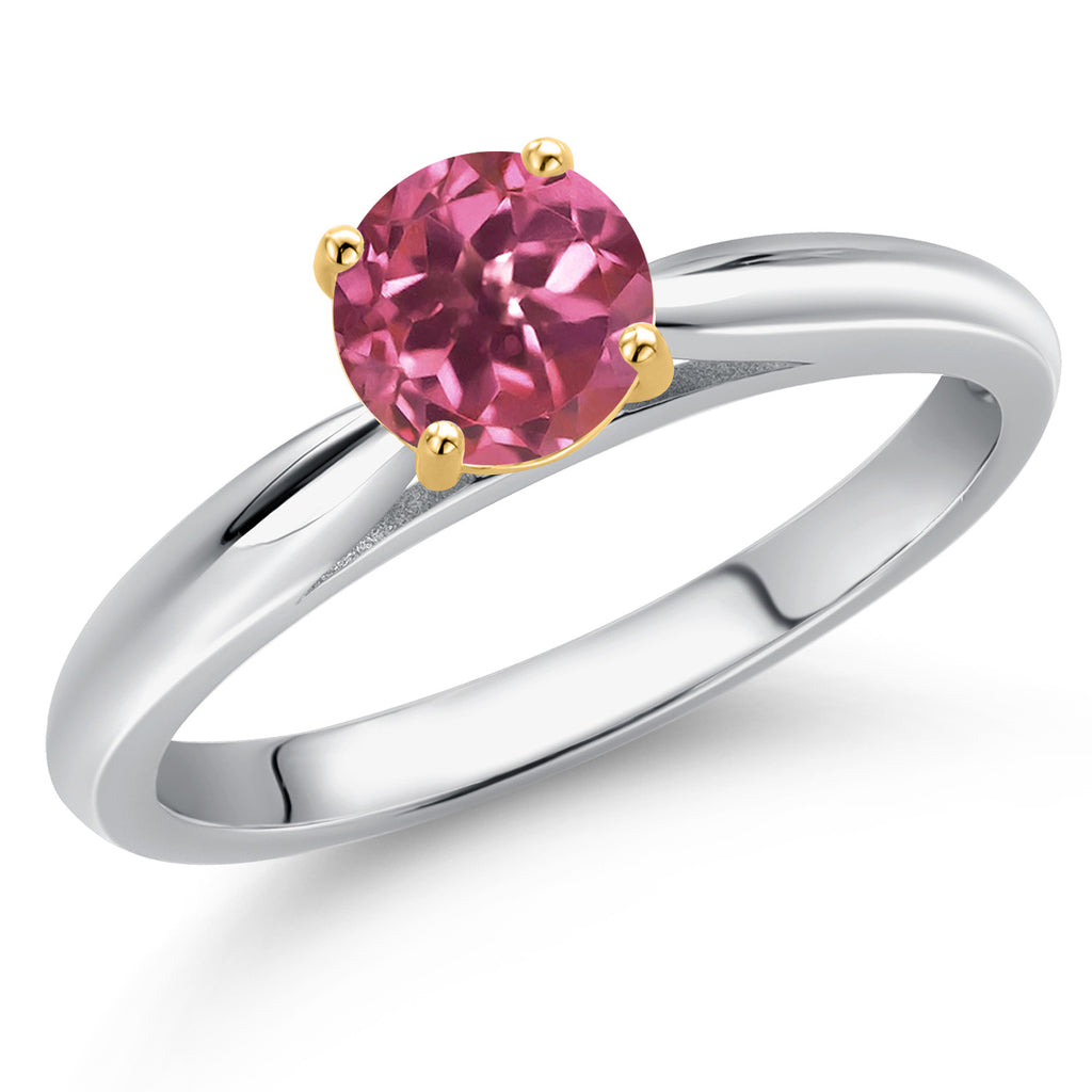Pink Tourmaline - October_7_Ring in 925 Sterling Silver and 10K Yellow Gold