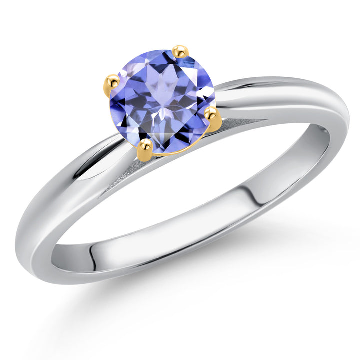 Tanzanite - December_5_Ring in 925 Sterling Silver and 10K Yellow Gold