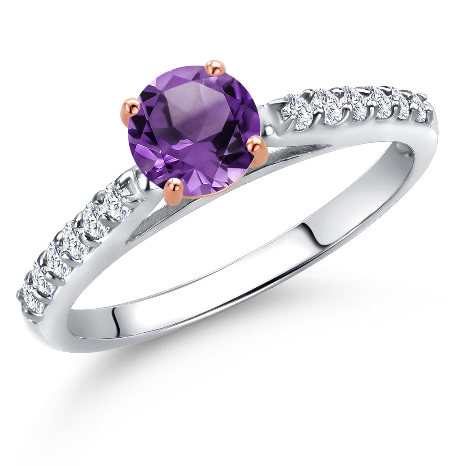 Amethyst - February_8_Ring in 10K Two Tone Gold