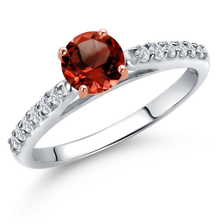 Garnet - January_5_Ring in 10K Two Tone Gold