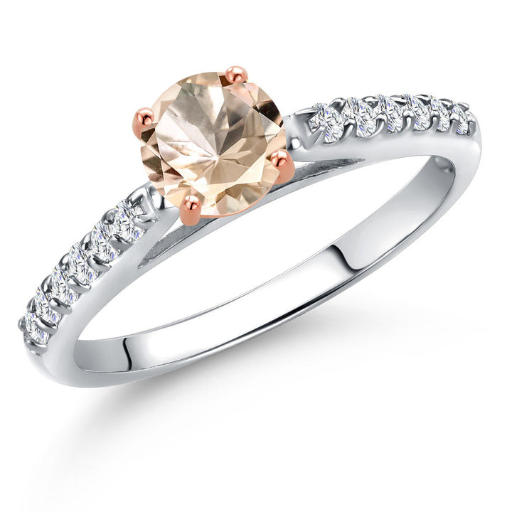 Morganite - October_5_Ring in 10K Two Tone Gold