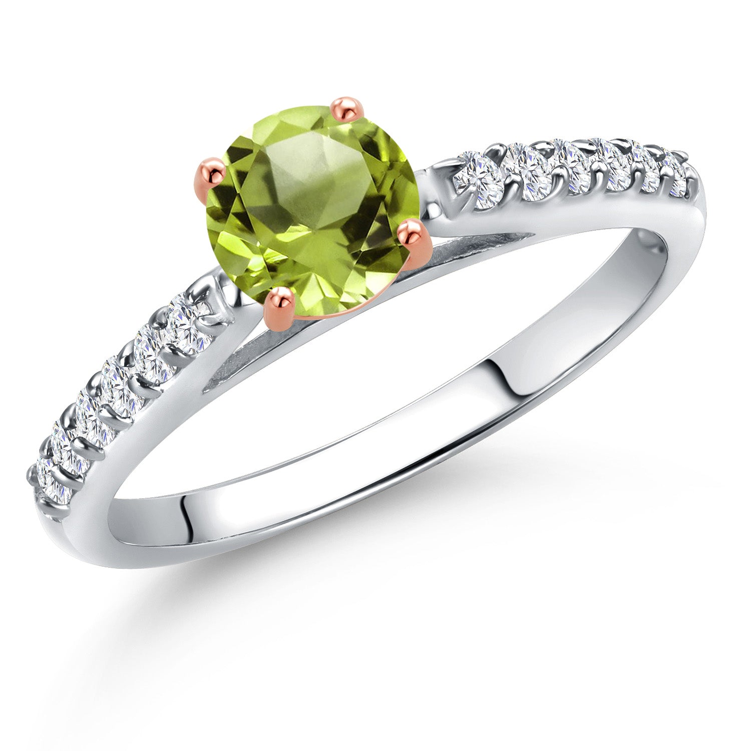 Peridot - August_6_Ring in 10K Two Tone Gold
