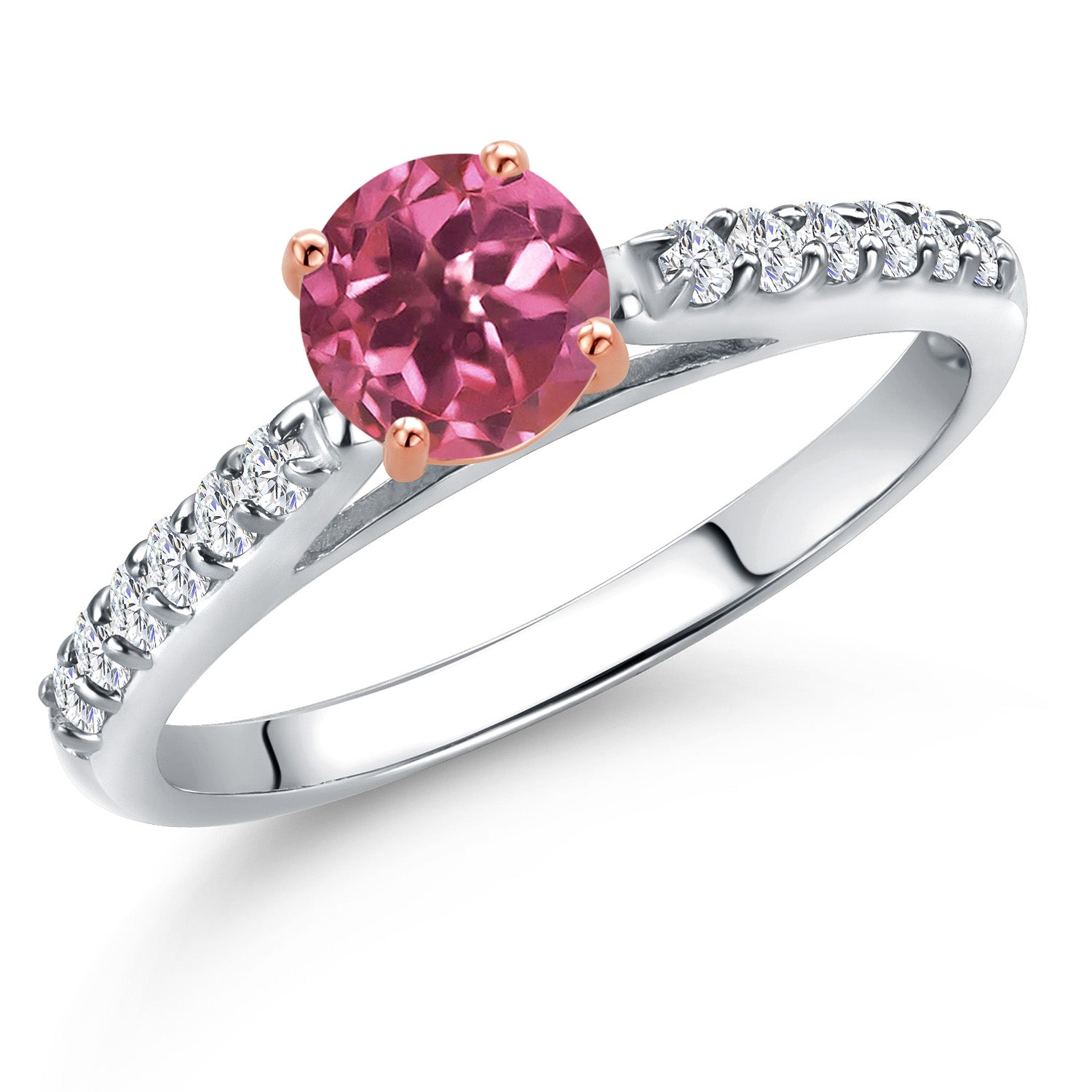 Pink Tourmaline - October_5_Ring in 10K Two Tone Gold