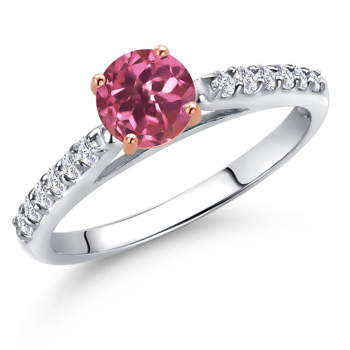 Pink Tourmaline - October_7_Ring in 10K Two Tone Gold