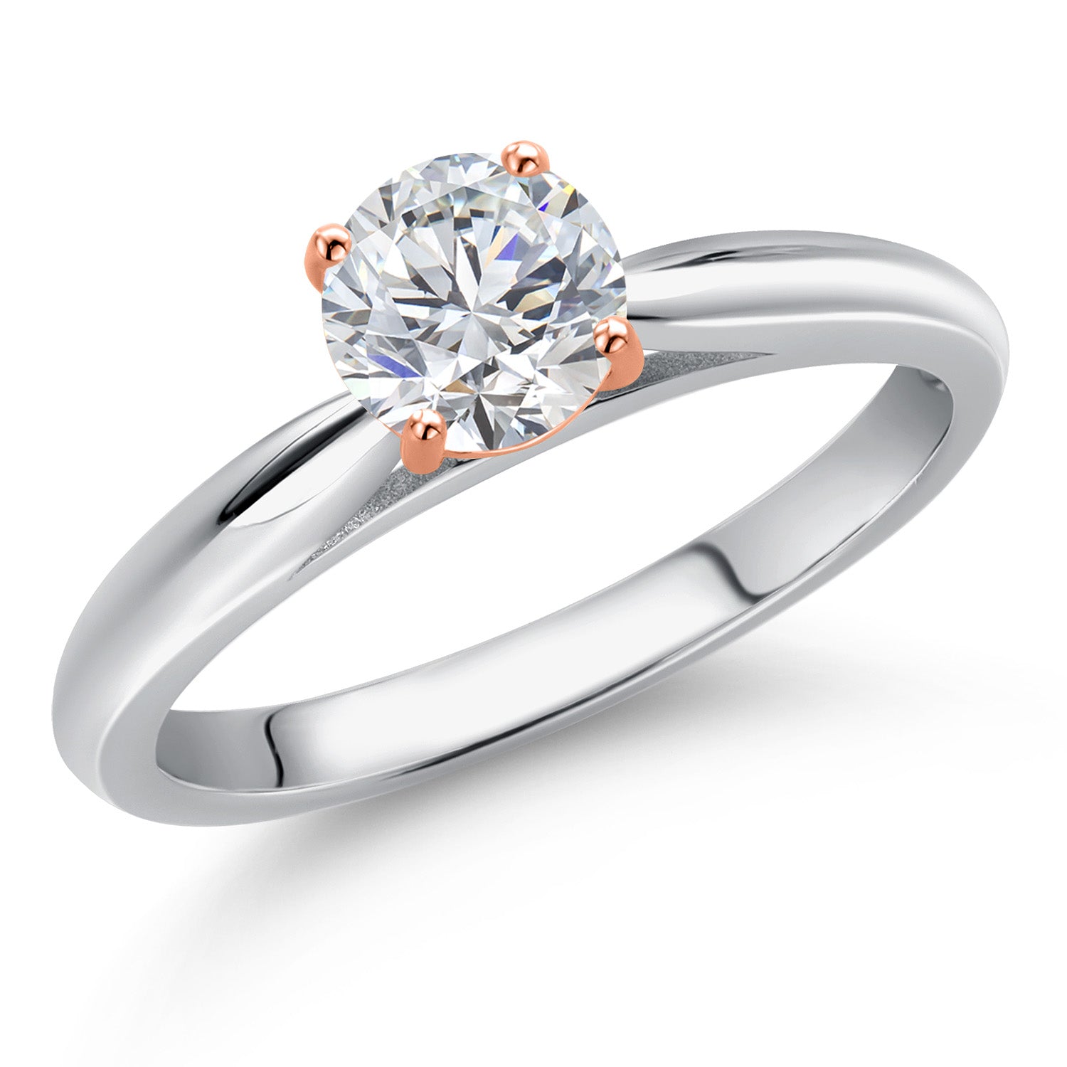 White Lab Grown Diamond - April_8_Ring in 10K Two Tone Gold