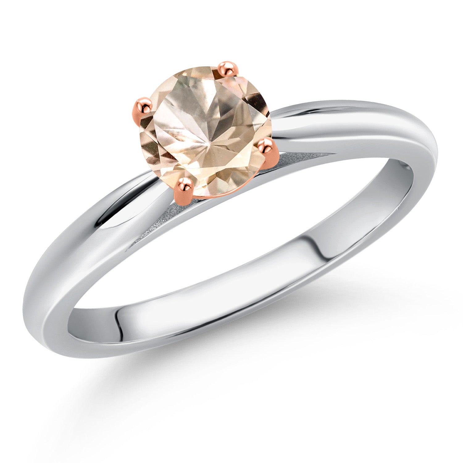 Morganite - October_9_Ring in 10K Two Tone Gold