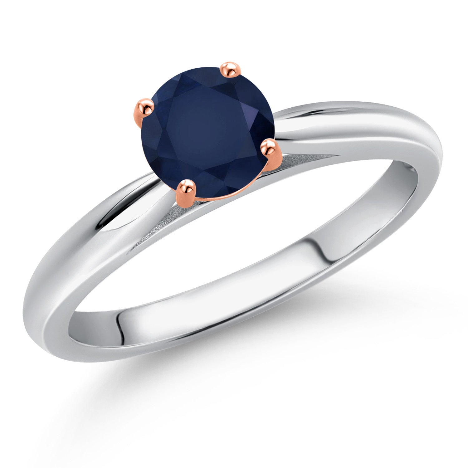 Blue Sapphire - September_7_Ring in 10K Two Tone Gold
