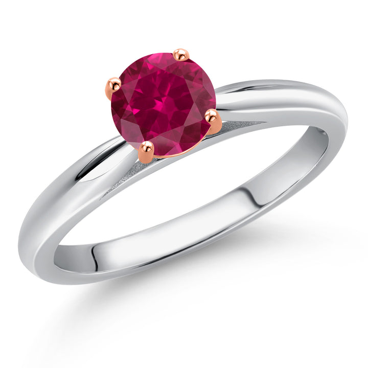 Created Ruby - July_5_Ring in 925 Sterling Silver and 10K Rose Gold