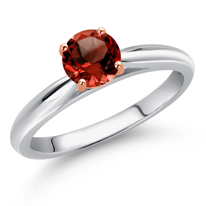 Garnet - January_5_Ring in 925 Sterling Silver and 10K Rose Gold