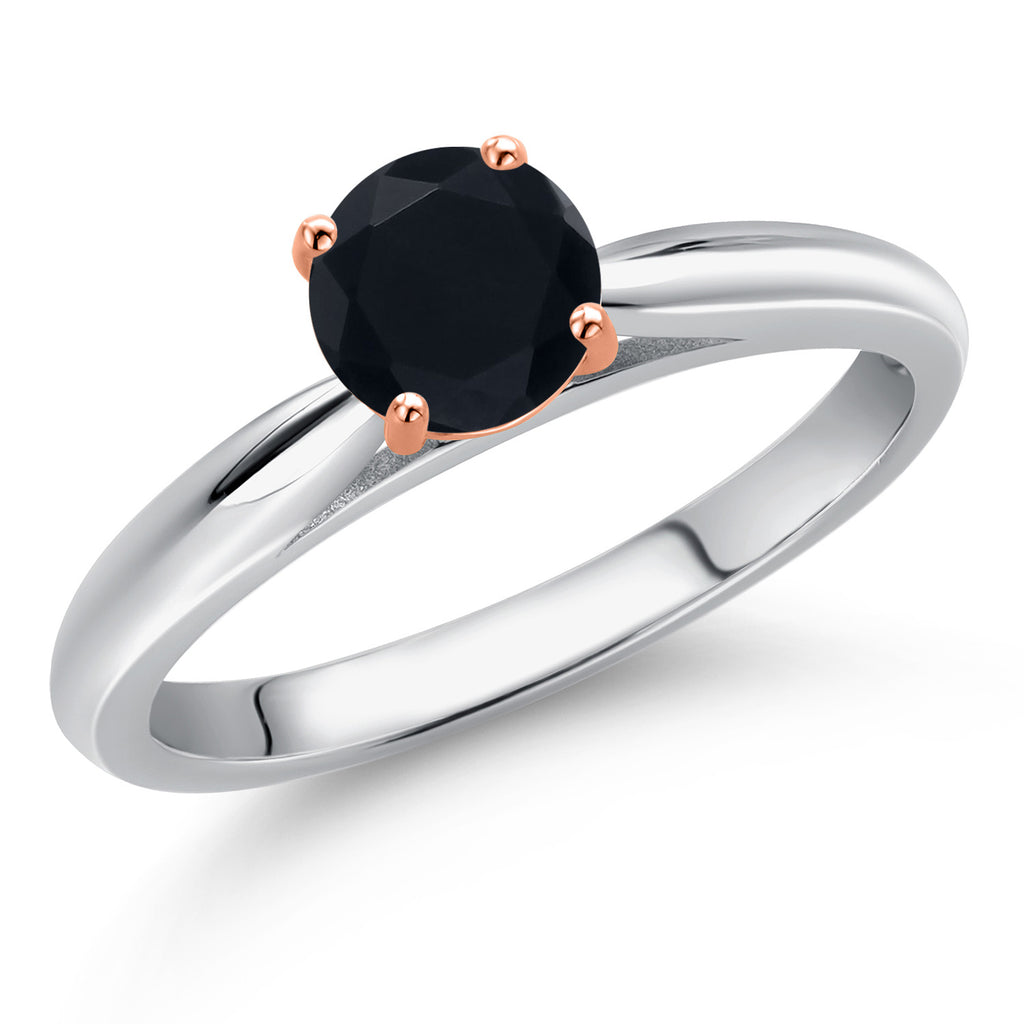 Onyx - December_9_Ring in 925 Sterling Silver and 10K Rose Gold