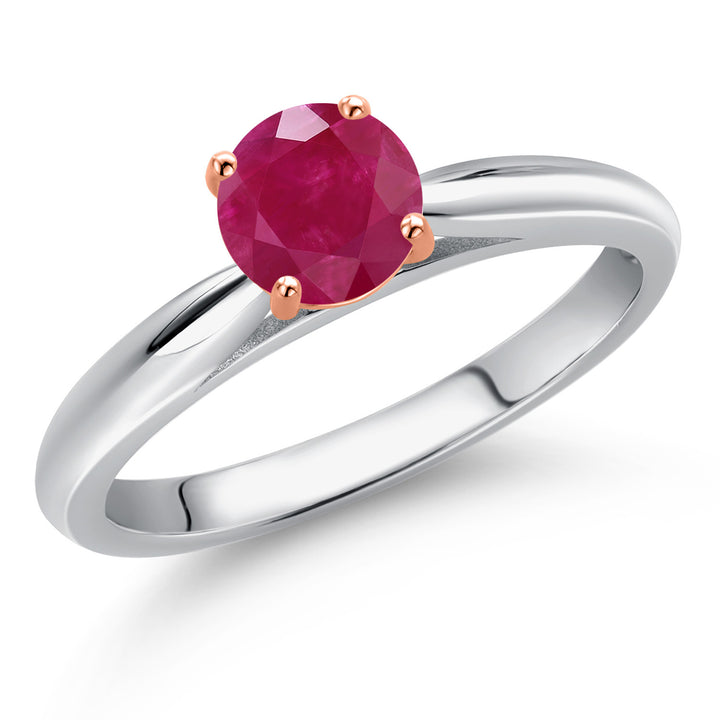 Ruby - July_5_Ring in 925 Sterling Silver and 10K Rose Gold