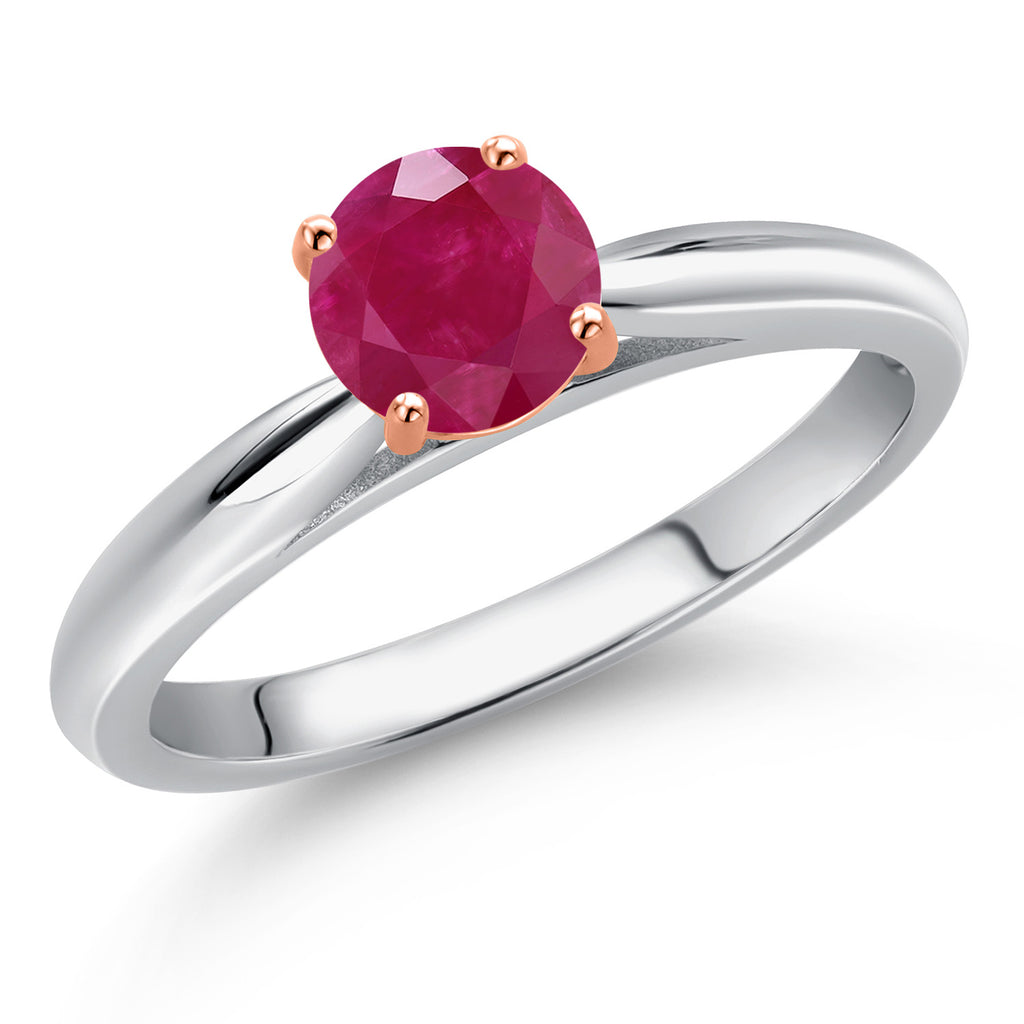 Ruby - July_6_Ring in 925 Sterling Silver and 10K Rose Gold