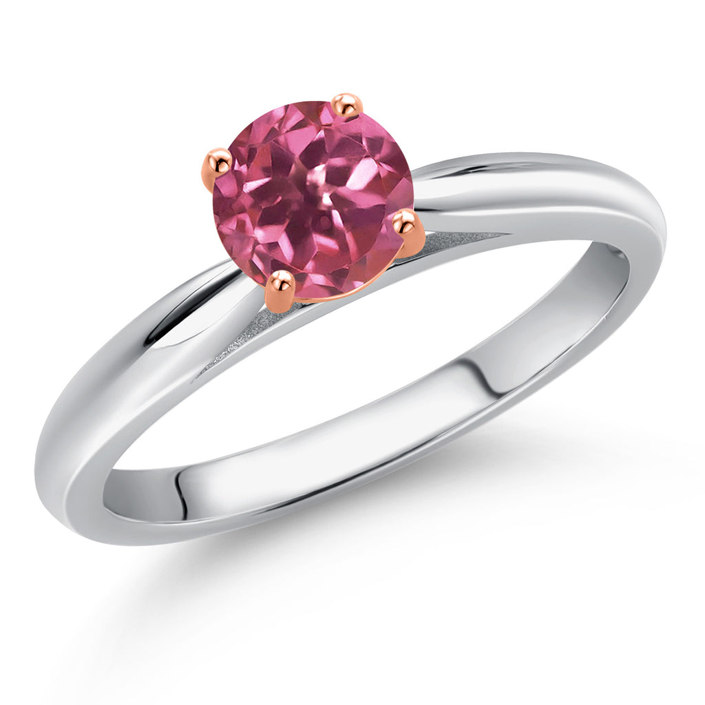 Pink Tourmaline - October_6_Ring in 925 Sterling Silver and 10K Rose Gold
