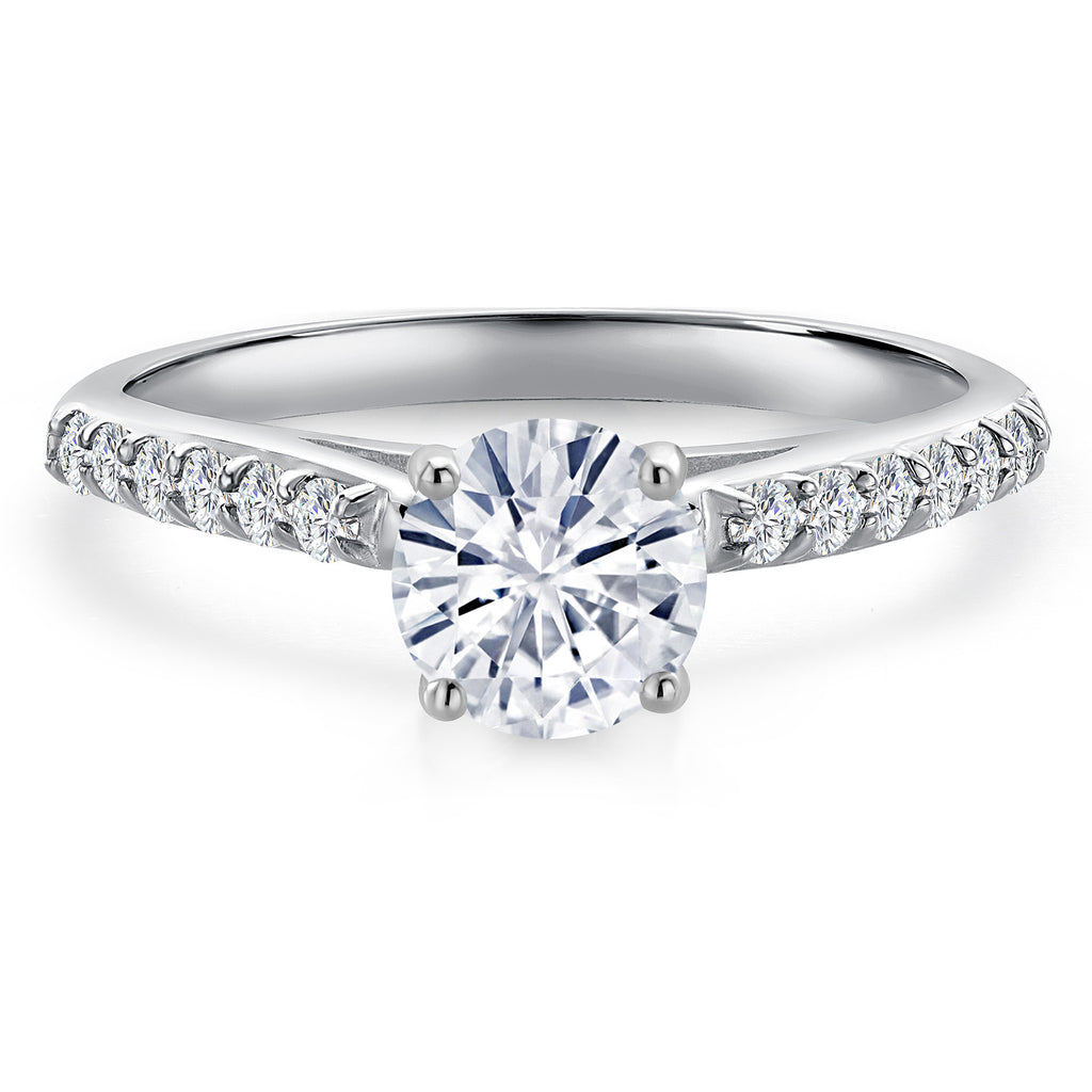 White Moissanite - April_Ring in 10K White Gold