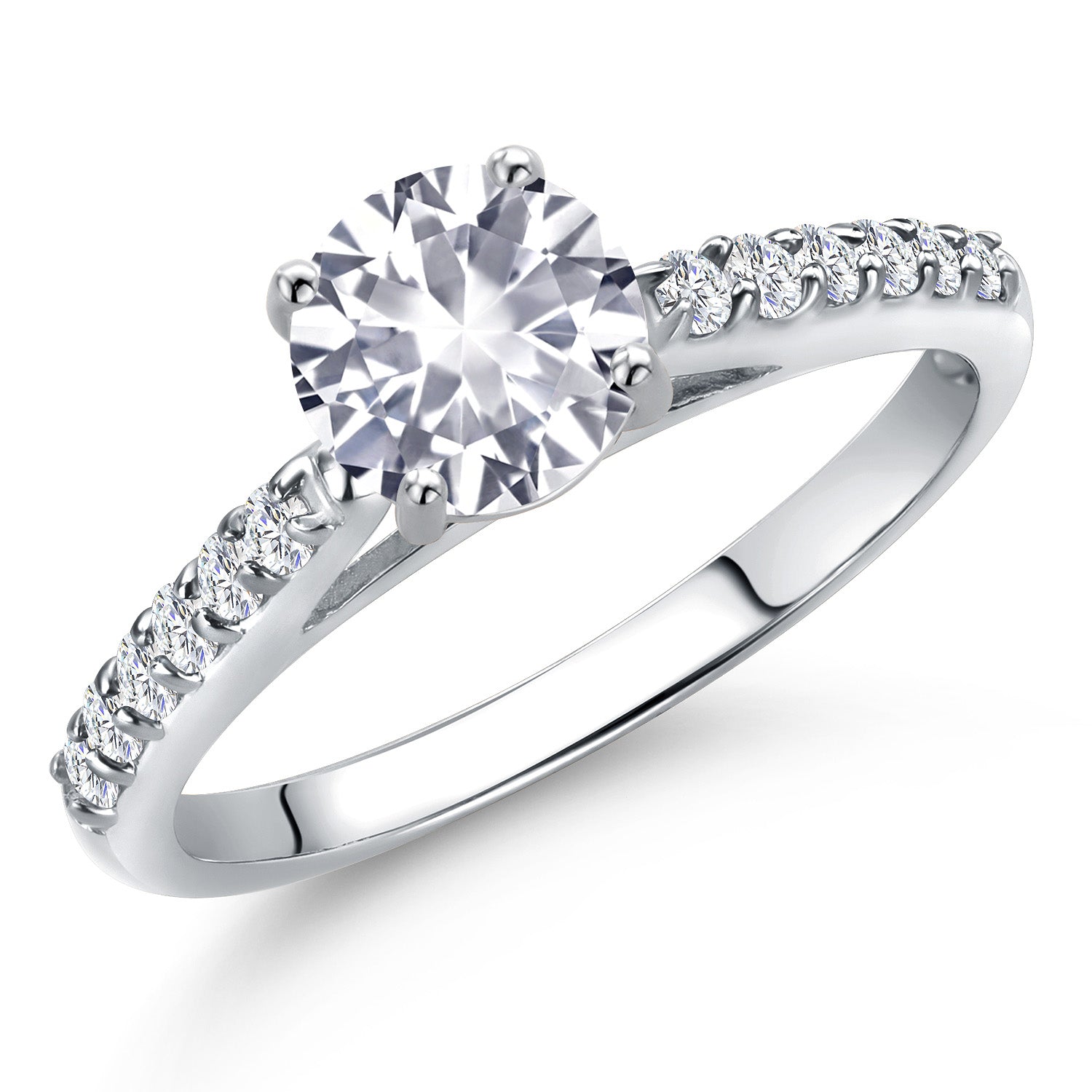 White Created Sapphire - September_7_Ring in 10K White Gold